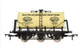 4F-031-148 6 Wheel Milk Tank "Axe Brand Cream" Weathered OO Gauge
